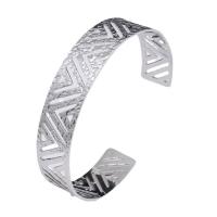 Titanium Steel Cuff Bangle, galvanizált, Állítható & egynemű & üreges, több színt a választás, 62x13mm, Által értékesített PC