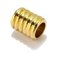 Stainless Steel Large Hole Beads 304 Stainless Steel gold color plated DIY Approx 6mm Sold By Lot