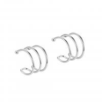 925 argento sterlina Clip orecchino, placcato, per la donna & cavo, nessuno, 9x11mm, Venduto da coppia