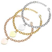 acier inoxydable 316L bracelet, avec 1.18inch chaînes de rallonge, bijoux de mode & pour femme, plus de couleurs à choisir, Longueur Environ 7.09 pouce, Vendu par PC