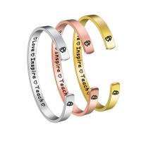 304 nehrđajućeg čelika Pljuska Bangle, modni nakit & za žene, više boja za izbor, 6mm, Unutarnji promjer:Približno 63mm, Prodano By PC