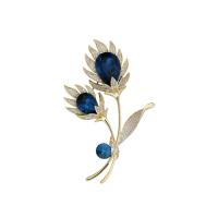 Crystal broche, Messing, met Kristal, gold plated, mode sieraden & micro pave zirconia & voor vrouw, nikkel, lood en cadmium vrij, 73.32x46.97mm, Verkocht door PC