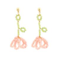 Zinc Alloy Drop Earring, met Seedbead, mode sieraden & voor vrouw, meer kleuren voor de keuze, nikkel, lood en cadmium vrij, 50x18mm, Verkocht door pair