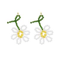 Zinc Alloy Drop Earring, med Glasperler, mode smykker & for kvinde, nikkel, bly & cadmium fri, 77x46mm, Solgt af par