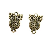 Zinc Alloy Connector Owl antique bronze color plated vintage & DIY & 1/1 loop nickel lead & cadmium free Sold By PC