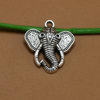 Zink Alloy Animal Hängen, Elefant, antik silver pläterad, Vintage & Unisex, silver, nickel, bly och kadmium gratis, 28x25mm, Säljs av PC