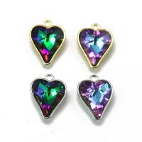 Colgantes de Aleación de Zinc en Forma de Corazón, con Cristal, chapado, unisexo & facetas, más colores para la opción, libre de níquel, plomo & cadmio, 17x22x8mm, Vendido por UD