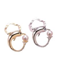 Bufanda de la hebilla, aleación de zinc, con Perlas plásticas, Delfín, chapado, para mujer & con diamantes de imitación, más colores para la opción, libre de níquel, plomo & cadmio, 33mm, Vendido por UD