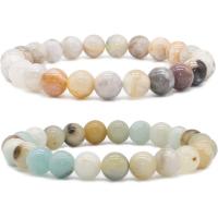 Natürliches Amazonite Bracelets, Amazonit, rund, elastisch & unisex, gemischte Farben, 8mm, Länge 7.5 ZollInch, verkauft von PC