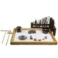 Bamboe Zen Sandbox Ornament, half handgemaakte, voor thuis en op kantoor, 280x190x28mm, Verkocht door PC