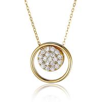 Kubieke Zirkoon Micro Pave Brass Ketting, Messing, met 5cm extender keten, Donut, 18K verguld, mode sieraden & micro pave zirconia & voor vrouw, meer kleuren voor de keuze, 16mm, Lengte 45 cm, Verkocht door PC