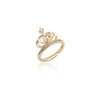 Brass Finger Ring gold color plated Adjustable & for woman Sold By PC