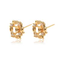 Messing Earring Bericht, gold plated, verschillende stijlen voor de keuze & micro pave zirconia, Verkocht door PC