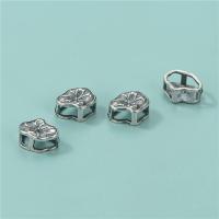 925 Sterling Zilver Spacer Kralen, Lotus, Vintage & DIY & hol, 10x4.50mm, Gat:Ca 3mm, 5pC's/Lot, Verkocht door Lot