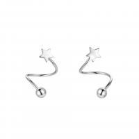 plata de ley 925 Pendiente Clip, chapado, diferentes estilos para la opción & para mujer, más colores para la opción, 4*5mm,4.6*4.8mm, Vendido por Par