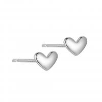 925 Sterling Silver Stud Earrings Heart plated for woman Sold By Pair