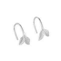 Sterling Silver Jewelry Earring, 925 Sterling Silver, Leaf, plátáilte, do bhean, dathanna níos mó le haghaidh rogha, 6x12mm, Díolta De réir Péire