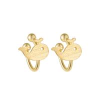 925 argento sterlina Clip orecchino, balena, placcato, per la donna, nessuno, 9x10mm, Venduto da coppia