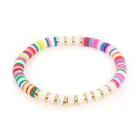 argile de polymère bracelet, avec Acier inoxydable 304, pour femme, plus de couleurs à choisir, 6mm, Longueur Environ 6.3 pouce, Vendu par PC