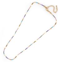 Semente Vidro Colar Miçangas, Seedbead, with liga de zinco, with 1.96 inch extender chain, para mulher, Mais cores pare escolha, comprimento Aprox 16.53 inchaltura, vendido por PC