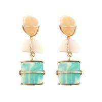 Resin Earring Zinc Alloy with Resin gold color plated fashion jewelry & for woman nickel lead & cadmium free Sold By Pair