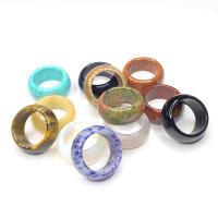 Gemstone Finger Ring, Pedra natural, Rosca, materiais diferentes para a escolha & unissex & tamanho diferente para a escolha, Mais cores pare escolha, vendido por PC