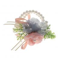 Plastic Pearl Håndled blomst, med Klud, Flower, bryllupsgave & for kvinde, blandede farver, Solgt af PC