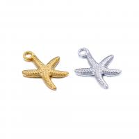 Stainless Steel Pendants 304 Stainless Steel Starfish Vacuum Ion Plating DIY Sold By Bag