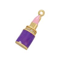 Bijoux pendentifs en laiton, Placage de couleur d'or, émail, plus de couleurs à choisir, 18x6mm, Trou:Environ 1mm, Vendu par PC