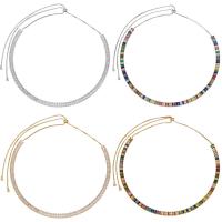 Collier en laiton cubique Zircon Micro Pave, Placage, pavé de micro zircon & pour femme, plus de couleurs à choisir, Vendu par PC