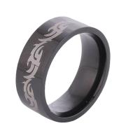 Titanium Čelik Finger Ring, pištolj crni plated, različite veličine za izbor & za čovjeka, Rupa:Približno 1mm, Prodano By PC