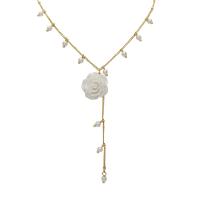 ottone collana, with perla in plastica, with 1.97inch extender chain, placcato color oro, gioielli di moda & per la donna, assenza di nichel,piombo&cadmio, Lunghezza Appross. 12.4 pollice, Venduto da PC