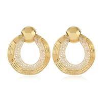 Boucles d'oreilles pendantes en laiton, plaqué de couleur d'or KC, bijoux de mode & pour femme & creux, protéger l'environnement, sans nickel, plomb et cadmium, 40x35mm, Vendu par paire