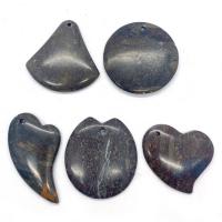 Gemstone Medálok Ékszer, Drágakő, egynemű, fekete, 35x45-25x55mm, 5PC-k/Bag, Által értékesített Bag