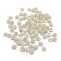 Gamtos Gėlavandeniai Shell karoliukai, su Geležies, Butas Round, aukso spalva padengtas, Pasidaryk pats, baltas, 8mm, Pardavė PC