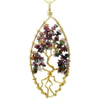 Gemstone Vedhæng Smykker, Zinc Alloy, med Ædelsten, forskellige materialer til valg & Unisex & hule, nikkel, bly & cadmium fri, 90x38x5mm, Hole:Ca. 5mm, Solgt af PC