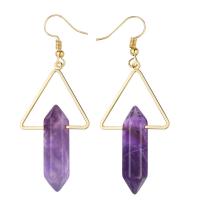 Zinc Alloy Drop Earring with Gemstone fashion jewelry & for woman nickel lead & cadmium free Sold By Pair