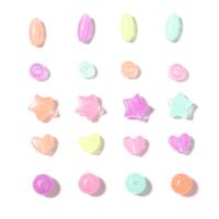 Plastikkugler, Plastic, sprøjtestøbning, du kan DIY & forskellige stilarter for valg & luminated, flere farver til valg, 8-13mm, 100pc'er/Bag, Solgt af Bag