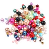 Perles en plastique ABS, Plastique ABS perle, Rond, vernis au four, DIY, couleurs mélangées, 3-12mm, Vendu par sac