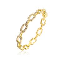 Cubic Zirconia Micro Pave Brass Bracelet gold color plated & micro pave cubic zirconia & for woman Sold By PC