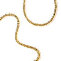 Messingkette Halskette, Messing, mit Verlängerungskettchen von 5cm, goldfarben plattiert, unisex, goldfarben, frei von Nickel, Blei & Kadmium, 4mm, Länge ca. 40 cm, verkauft von PC