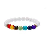 Bráisléid gemstone, Lava, le Gemstone & Sinc Alloy, Babhta, dath an óir plated, leaisteacha & unisex, dathanna níos mó le haghaidh rogha, 8mm, Fad 7.5 Inse, Díolta De réir PC