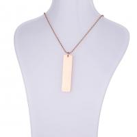 Collier de bijoux en acier inoxydable, Acier inoxydable 304, rectangle, Placage, unisexe, plus de couleurs à choisir, 10x40mm, Longueur Environ 14.96 pouce, Vendu par PC