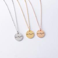 Stainless Steel Jewelry Necklace 304 Stainless Steel Flat Round plated Unisex 20mm Length Approx 17.71 Inch Sold By PC