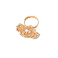 Strass vinger Ring, Zinc Alloy, gold plated, mode sieraden & voor vrouw & met strass, nikkel, lood en cadmium vrij, 1.8cm, Verkocht door PC