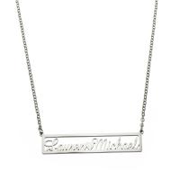 304 Stainless Steel Necklace with 1.97inch extender chain Each custom text must be less than 10 letters & fashion jewelry & for woman & hollow original color Length Approx 17.72 Inch Sold By PC