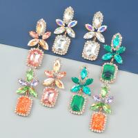 Rhinestone Earring Zinc Alloy fashion jewelry & for woman & with glass rhinestone & with rhinestone Sold By Pair