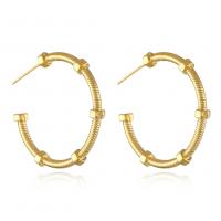 Brass Stud Earring real gold plated fashion jewelry & for woman golden Sold By Pair