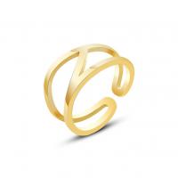 Acier titane Cuff Bague, pour femme & creux, plus de couleurs à choisir, 10mm, Taille:7, Vendu par PC