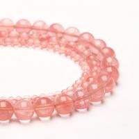 Natuurlijke Quartz sieraden kralen, Cherry Quartz, Ronde, gepolijst, DIY & verschillende grootte voor keus, Per verkocht Ca 14.96 inch Strand